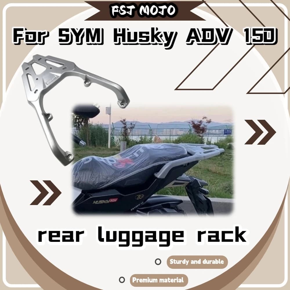 For SYM HUSKY ADV 150 Thickened Aluminum Rear Luggage Rack Tail Bracket Stable Support Top Case Scooter Modified Accessories