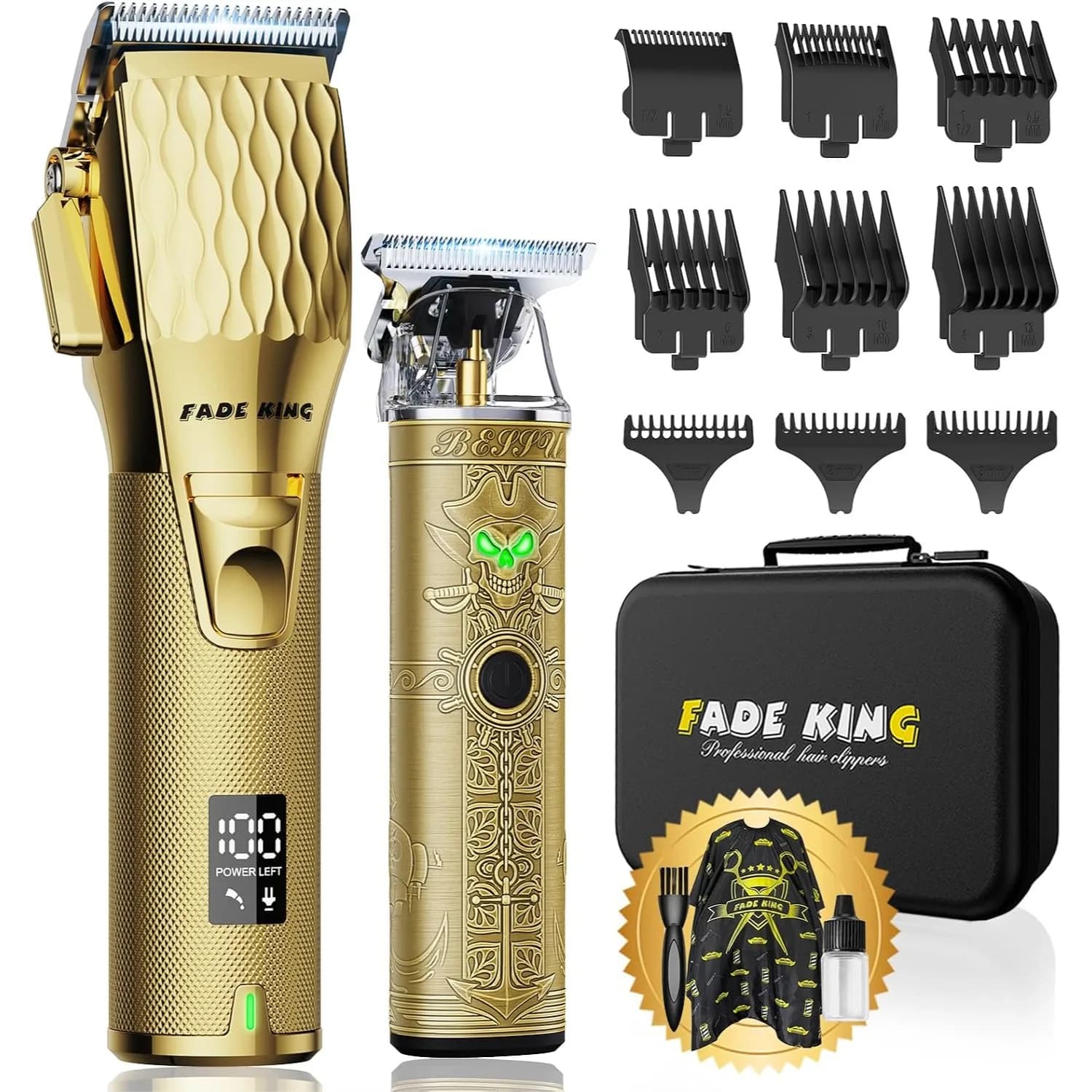 Hair Clippers for Men with Fade and Beard Trimmer, Cordless Barber Clipper Set for Home and Professional Use, Complete Grooming