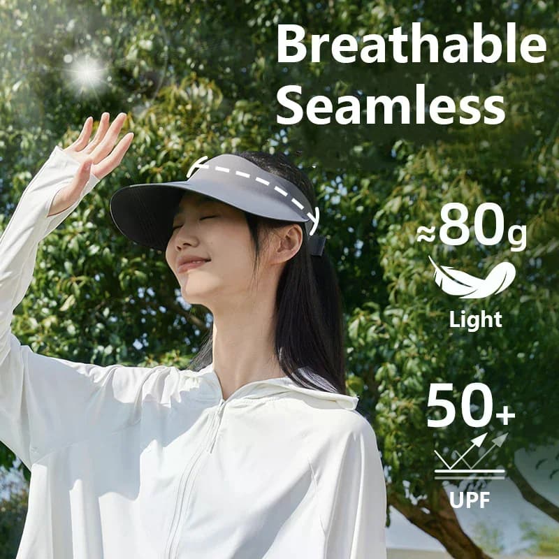 Cappello Pieghevole con Visiera Larga Senza Cuciture, Asciugatura Rapida, Protezione Solare Anti-UV, Cappello in Nylon, Cappellino da Sole Senza Segni, Regalo Estivo per Donne