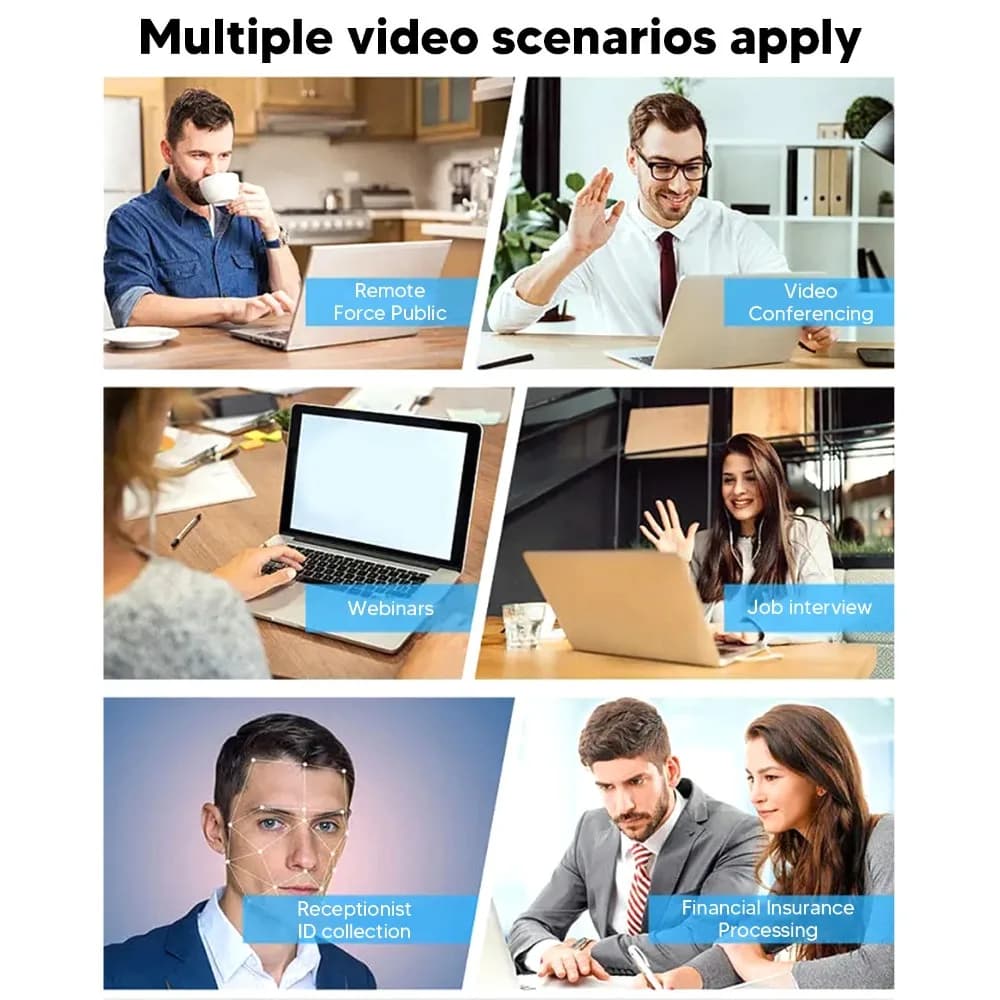 HD Webcam with manual focus and microphone, Plug and Play without driver, 640x480 USB Camera for Live Streaming and Video Calls