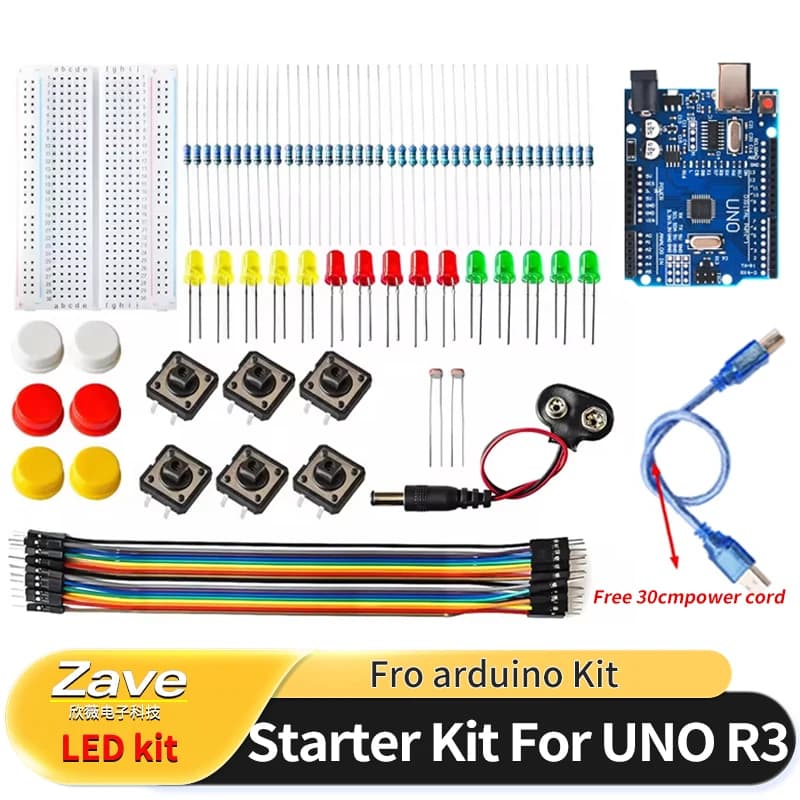 Intelligent electronic starter kit for arduino one r3 mini breadboard LED button cable bridge
