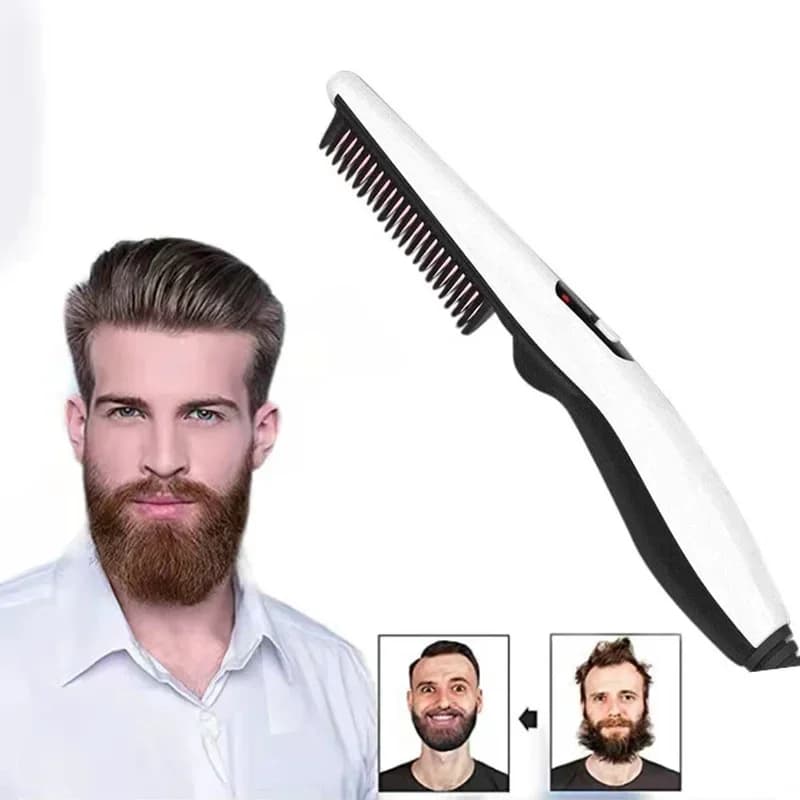 Styler elettrico rapido per uomo, pettine per capelli multifunzionale, spazzola, piastra per barba, pettine per lisciare i capelli