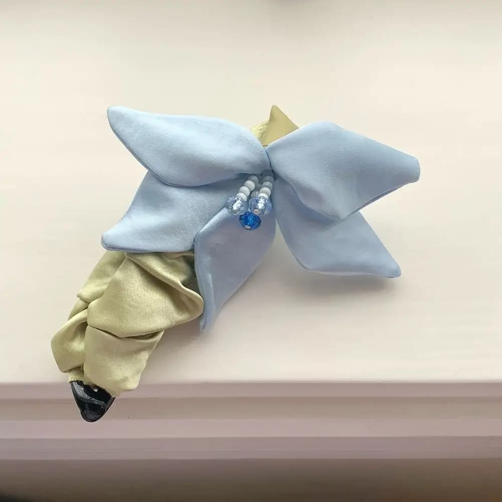 Personalized Non-Slip Satin Banana Clip Fabric Large Size Cloth Vertical Clip High Ponytail Hair Accessories Flower Hairpin Girl
