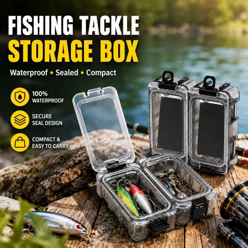 Waterproof Sealed Fishing Tackle Storage Box Compact Lure Organizer Case Small Micro Bait Container Dustproof Moisture-proof