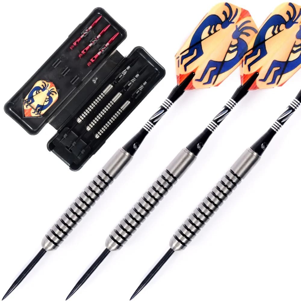 CUESOUL Set di freccette con punta in acciaio al tungsteno da 25 g, freccette al 95% al tungsteno con custodia per freccette nera