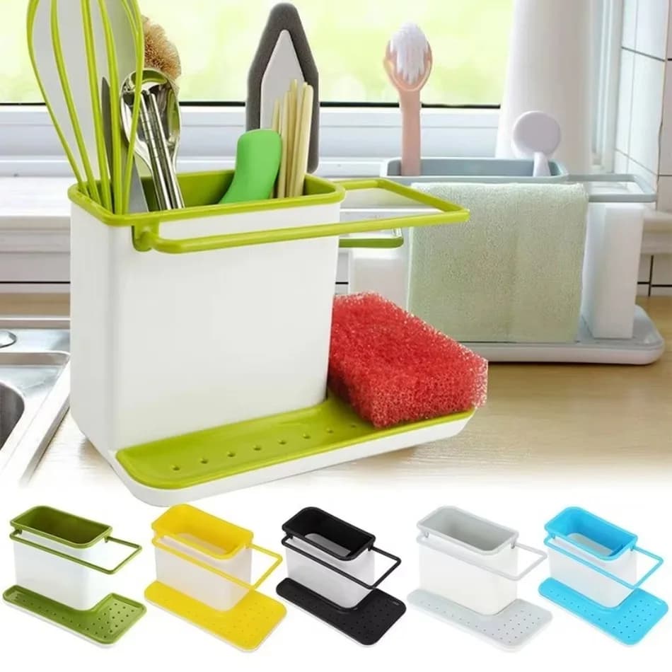 Scaffale Organizzatore Lavello da cucina Scaffale per elettrodomestici Filtro per l'acqua Conservazione Panno per piatti Scaffale per lavello a goccia Utensili da cucina