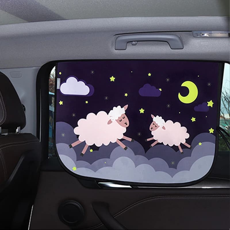 Copertura universale per parasole per auto Protezione UV magnetica Tenda per finestra laterale Copertura parasole per bambini piccoli Strumenti per ombra simpatico cartone animato
