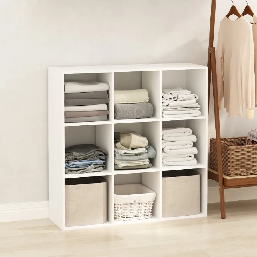 PELLI CUBIC Multipurpose Clothing and Closet Storage Organizer Shelf White