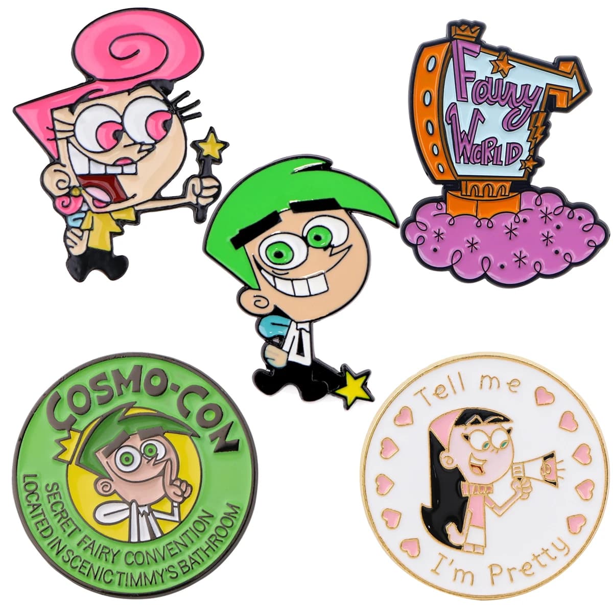 Fata World Spilla smaltata Spilla cartone animato Pini Spille da bavero Distintivo sullo zaino Accessori per costumi Gioielli anime Regali per gli amici