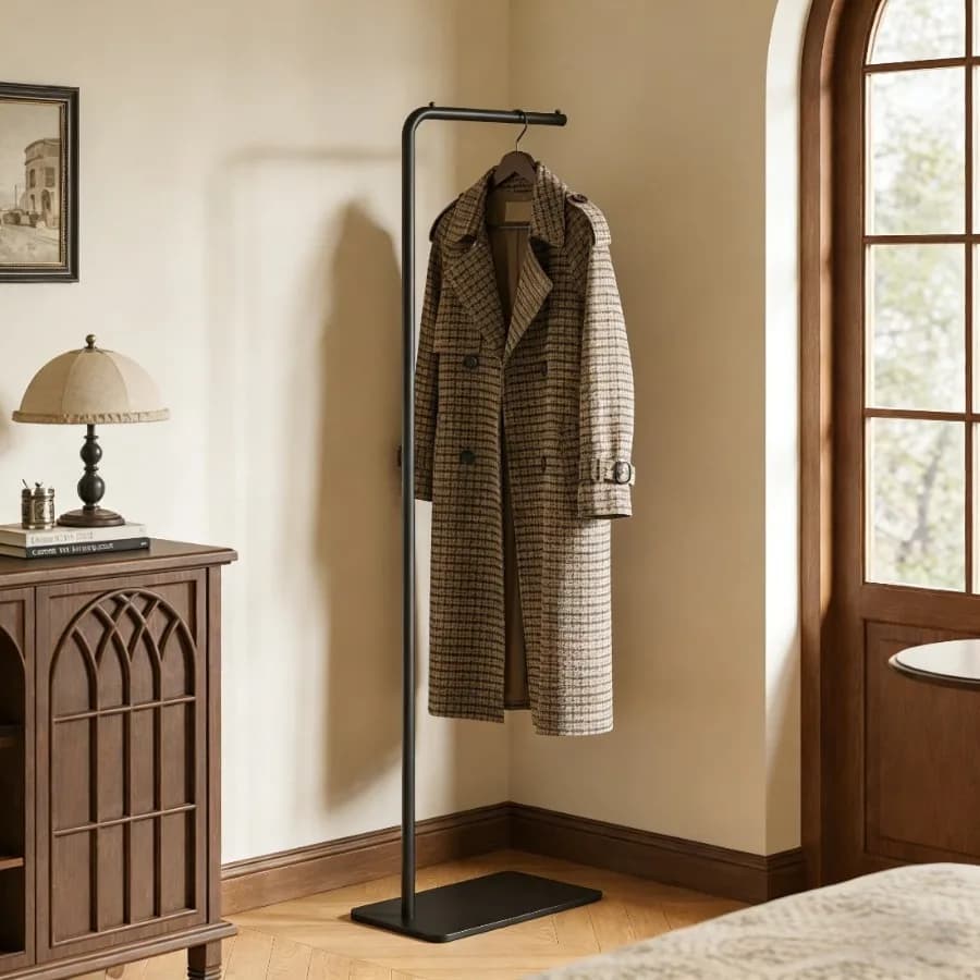 Metal Coat Rack with Storage Shelf Sturdy Freestanding Clothes Hanger for Entryway and Office Use