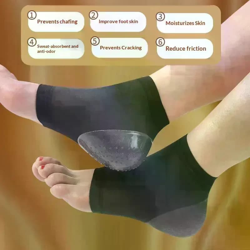 Set di 2 Protezioni in Silicone per Tallone, Calzini Idratanti Anti-Screpolature, Copertura Protettiva per il Sollievo dal Dolore Plantare, Strumenti per la Cura dei Piedi
