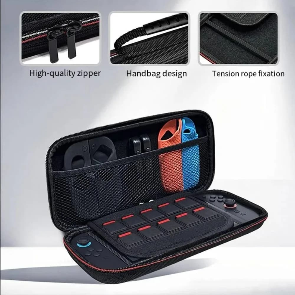Custodia da viaggio rigida per Switch 2 del 2025, custodia portatile con 12 slot per schede di gioco e spazio per accessori del controller, antiurto e anticaduta.