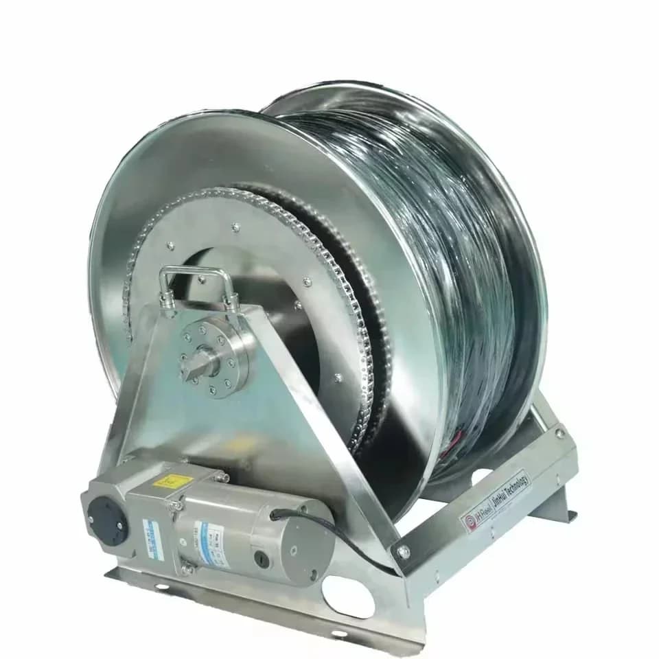 Power sping retractable automatic garden water vacuum hydraulic fuel hose reel with 1.5inch
