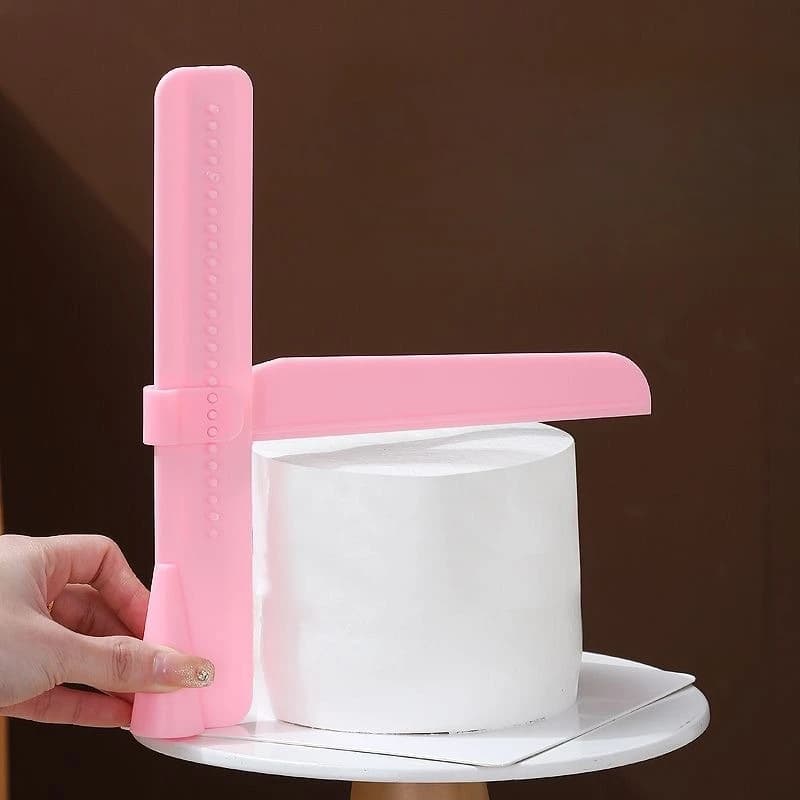Adjustable Cake Scraper Smoother Tool Set Height-Adjustable Plastic Icing Smoother for Cake Decorating & Baking
