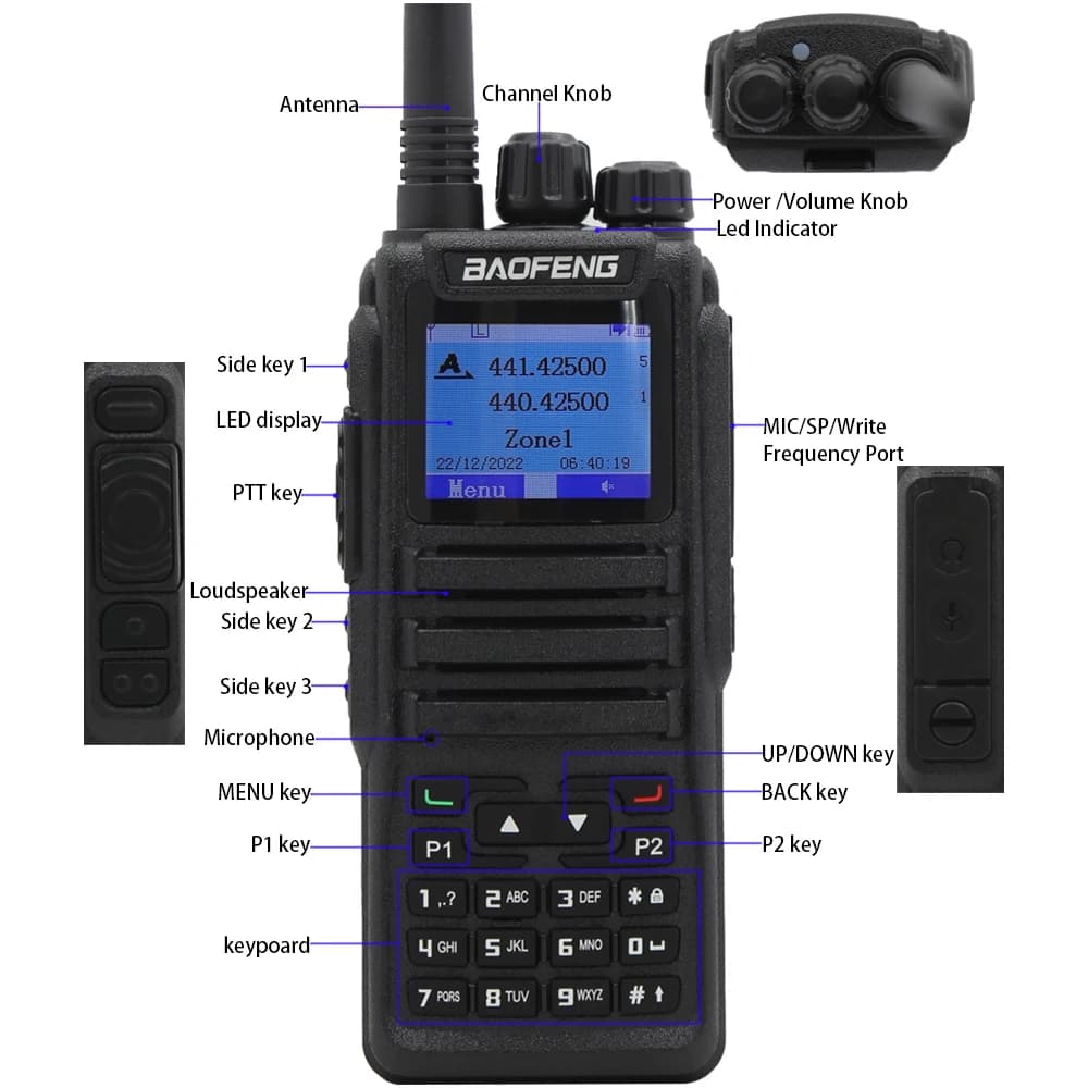 DM-1701 Walkie Talkie UHF dual band DM 1701 Ham DMR Walkie Talkie portatile con radio digitale
