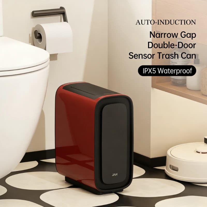 Cestino Intelligente con Sensore Automatico, Alto con Coperchio, in Acciaio Inossidabile, per Rifiuti e Spazzatura, Cestino Stretto da Cucina