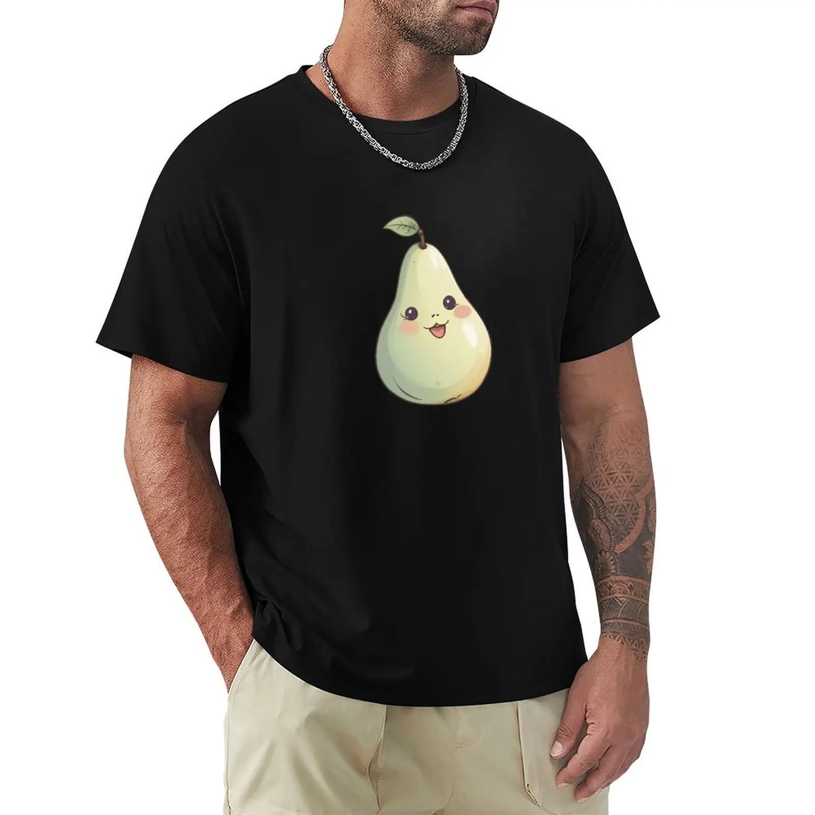 T-shirt con stampa di motivi astratti, simpatica e divertente, con motivo a pera