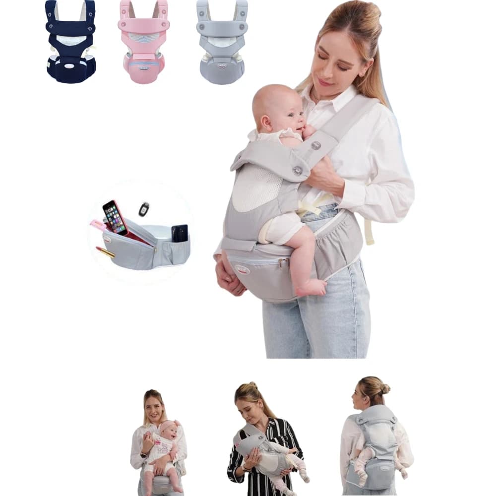 Marsupio ergonomico per neonati da 0 a 3 anni, con cintura regolabile, multiuso, marsupio a tracolla per neonati.