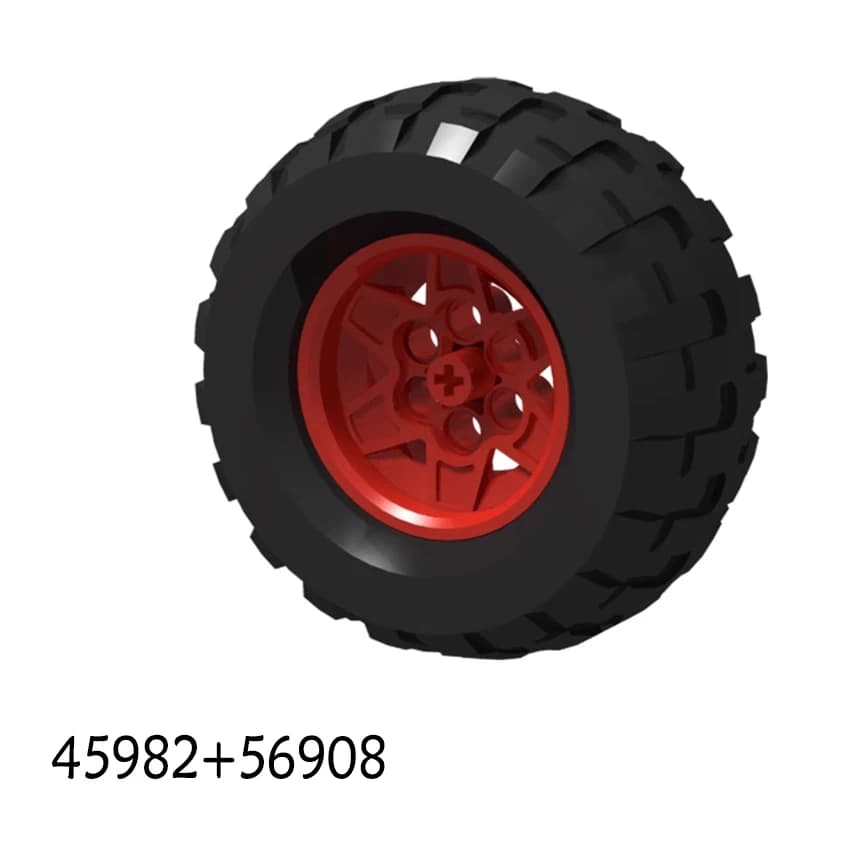 Little Builder 45982/56908 pneumatico ruota 82.8x37.8mm assemblaggio fai da te MOC giocattoli compatibili blocco di costruzione automobilistico tecnologico 1 pz