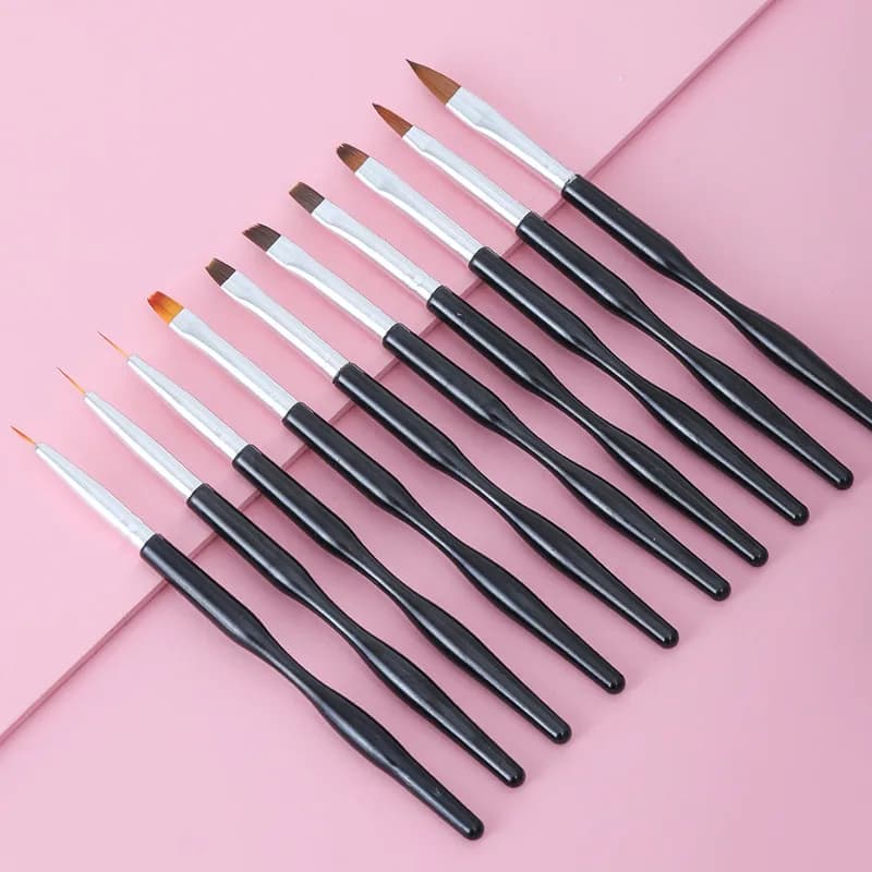 10 pennelli per nail art set penna da disegno professionale pennello per pittura sfumata gel UV strumento per pittura floreale manicure