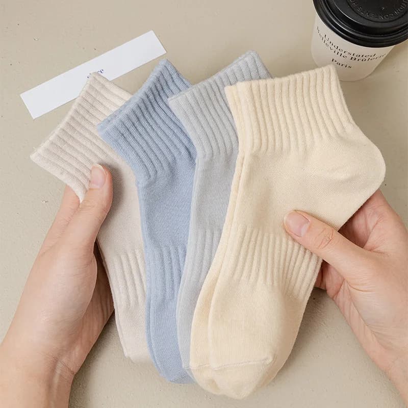 Women's Socks New Casual Socks Cotton Solid Color Breathable Solid Color For Girl Comfortable Socks Ankle Color Candy