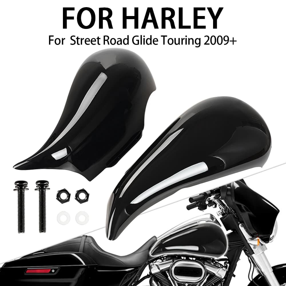 Copertura Serbatoio Moto Nera Lucida Allungata per Harley Davidson Touring Street Glide 2009-2023 Protezione Serbatoio Carburante