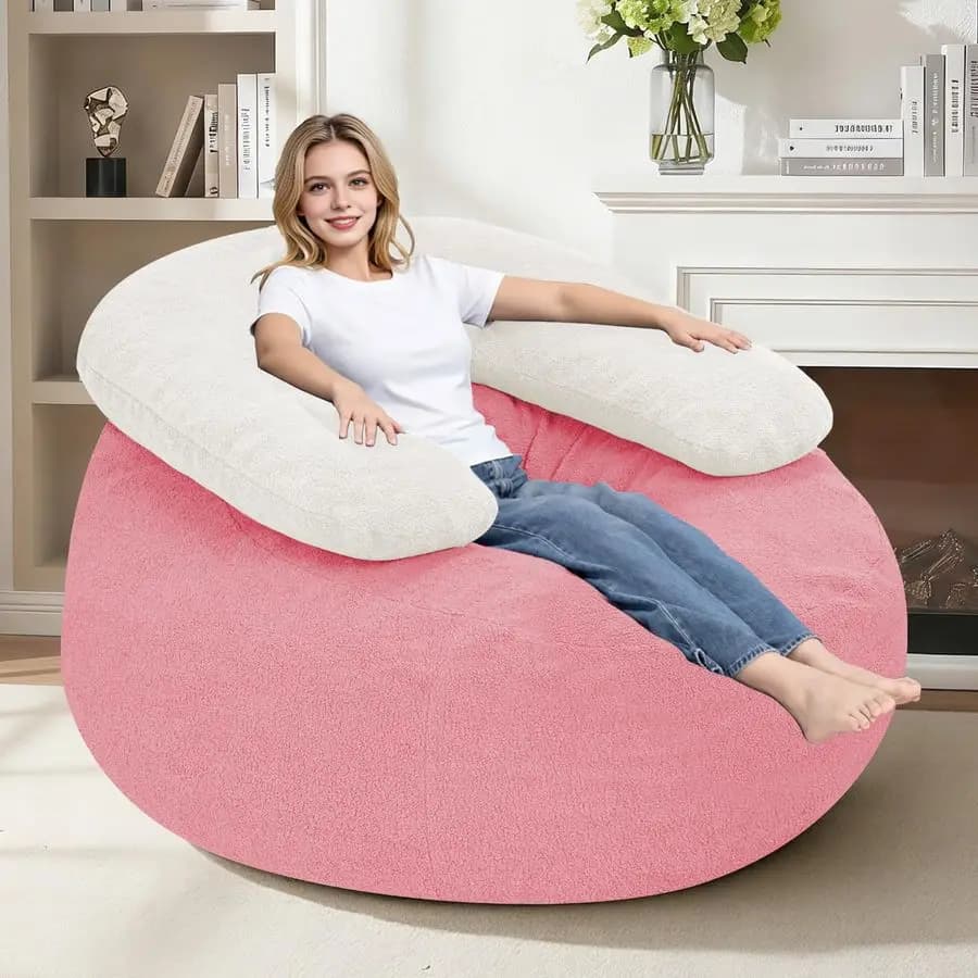 Giant Sacco Sofa, Oversize Armchair with upholstery, Ultra Soft Ground Sofa in Pile Teddy with U cushion