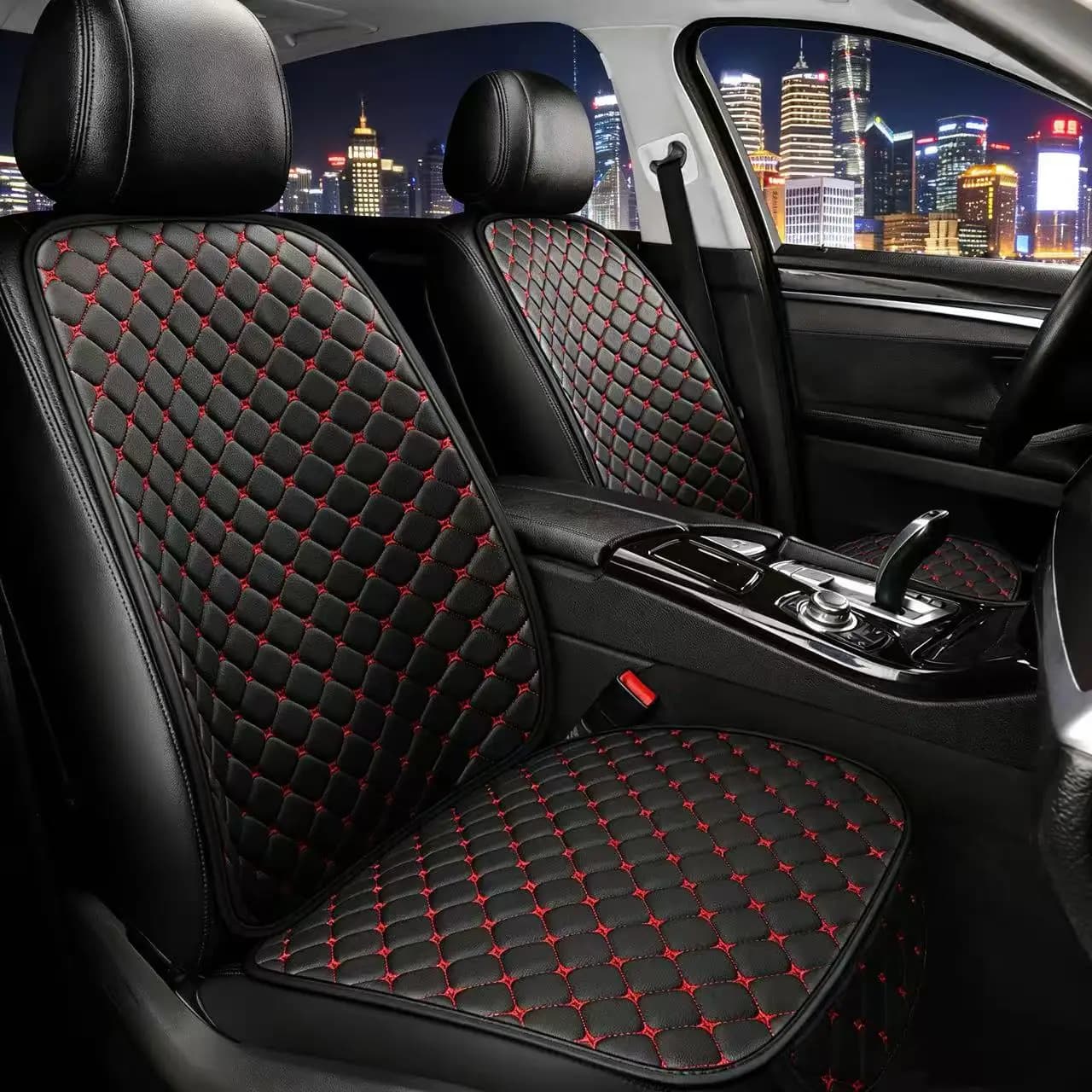 Fodera per cuscino per seggiolino auto per tutte le stagioni, set da 7 pezzi per l'intera auto, cuscino per schienale in pelle antiscivolo e resistente all'usura, re