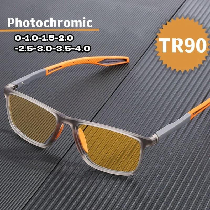 Ultralight Men's Photographic Glasses, TR90 Montature, View Glasses for Miopia, Vintage Sunglasses with Men's and Women's Cangiant Lenses, from 0 to -4.0