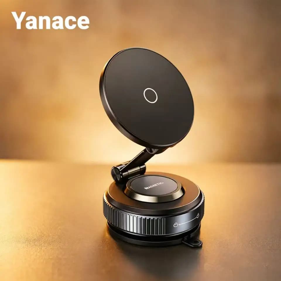 Yanace Magnetic Car Phone Holder 360° Rotation Dashboard Mount Strong for iPhone Android Navigation Hands-Free Driving Accessory