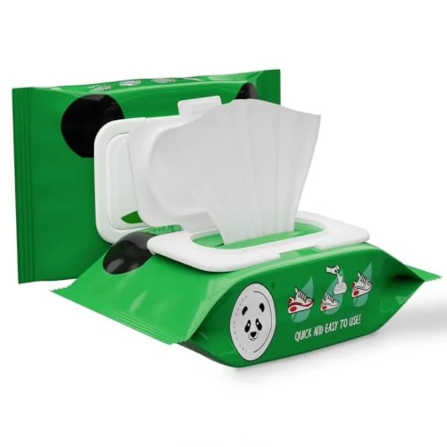 Panda Shoe Wipes. Removes Dirt, Grime, Dust, etc! Clean Sneakers Quick Wipes for Sneakers