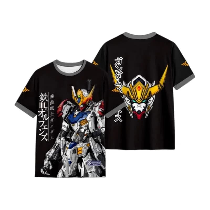 T-shirt Larga Stampata in 3D Mobile Suit Gundam Babatos Estate 2026, Merchandising Anime Mech Iron Blood Orphans