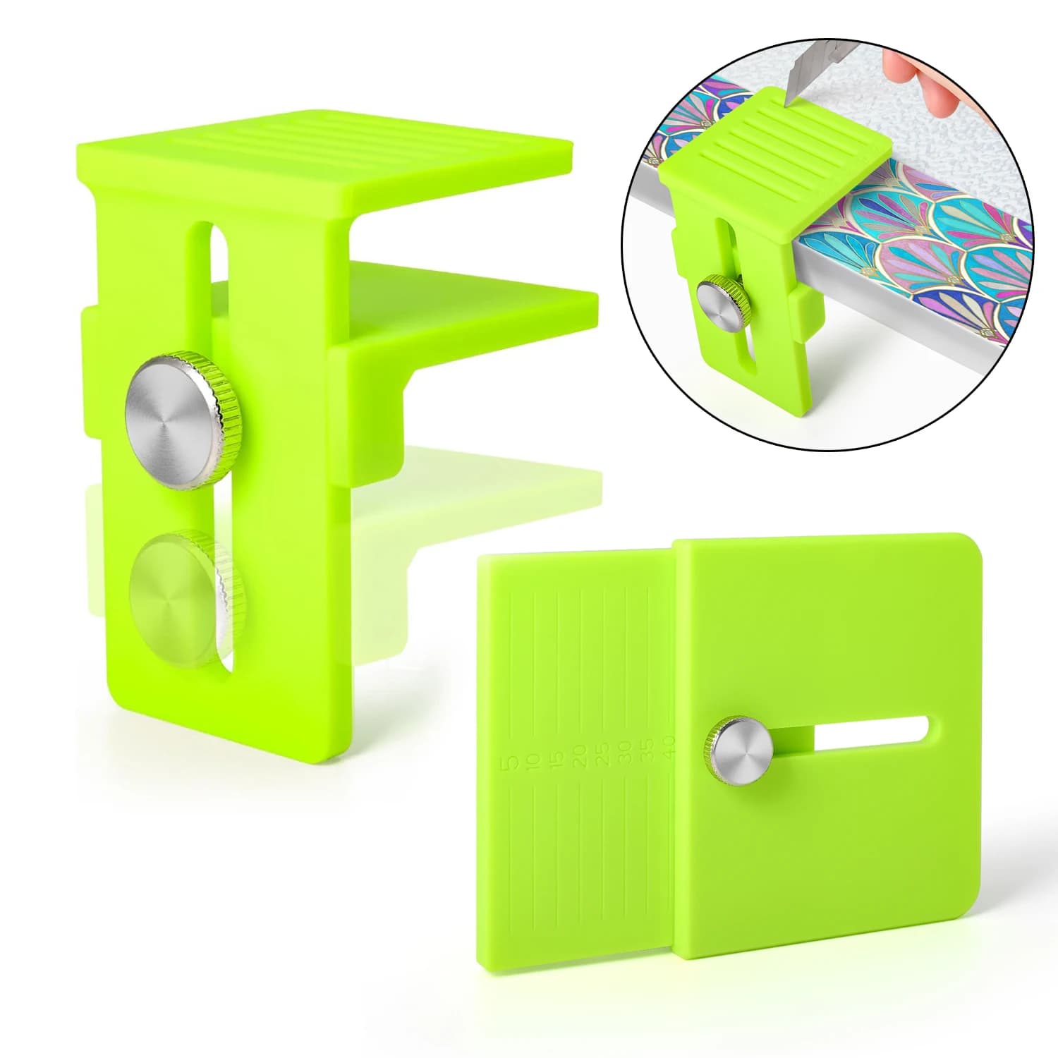 FOSHIO 2pcs Car Window Tint Film Edge Locator Small Tool Set Vinyl Wrap Wallpaper Sticker Precision Cutting Marking Accessories