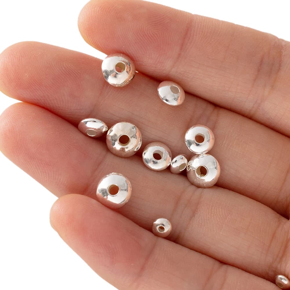 10 pcs 3/4/5/6/7/8mm Royal 925 Sterling Silver Distant Disc Beads Wraps For You Earrings Bracelets Handmade Necklace Making