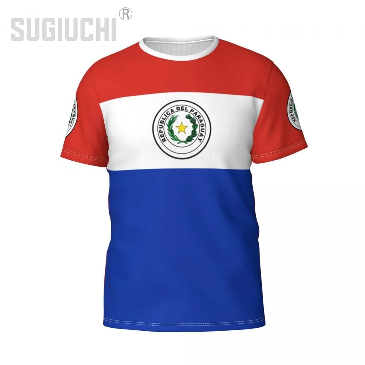 Magliette 3D con emblema della bandiera del Paraguay, nome e numero personalizzati, per uomo e donna, abbigliamento da squadra, regalo per tifosi di calcio.