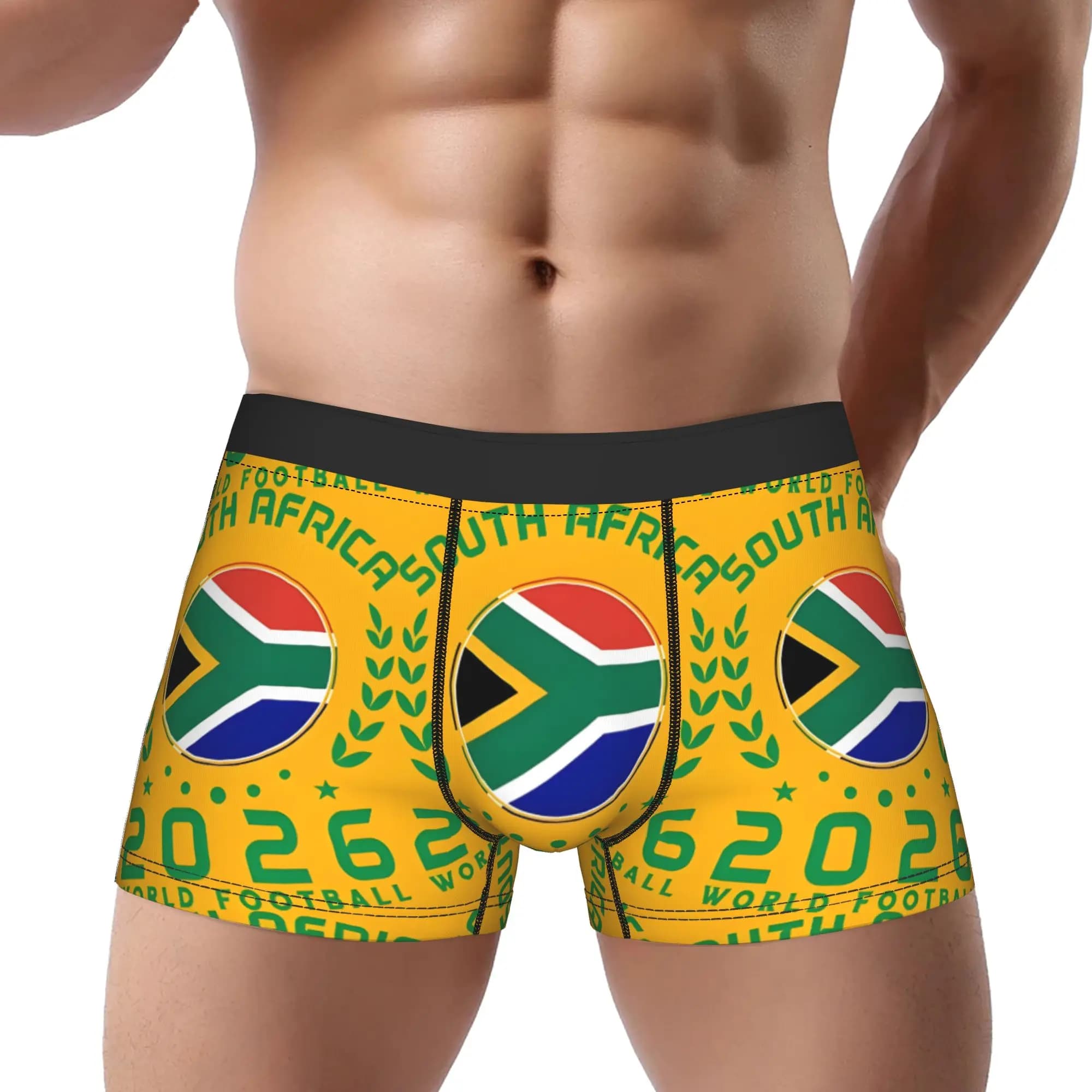 Mutande da tifoso di calcio per adulti World Soccer 2026 Sudafrica, slip traspiranti, biancheria intima da uomo, pantaloncini comodi, boxer.