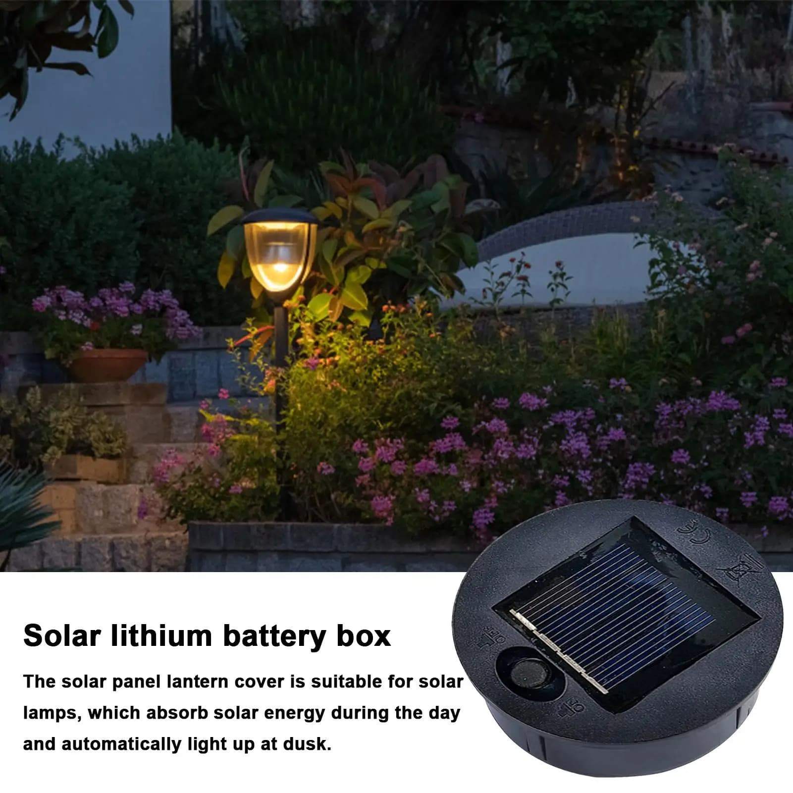 Pannello solare di ricambio per lanterna solare, ad alta efficienza, facile da usare, accessori impermeabili per lampade da esterno per giardino