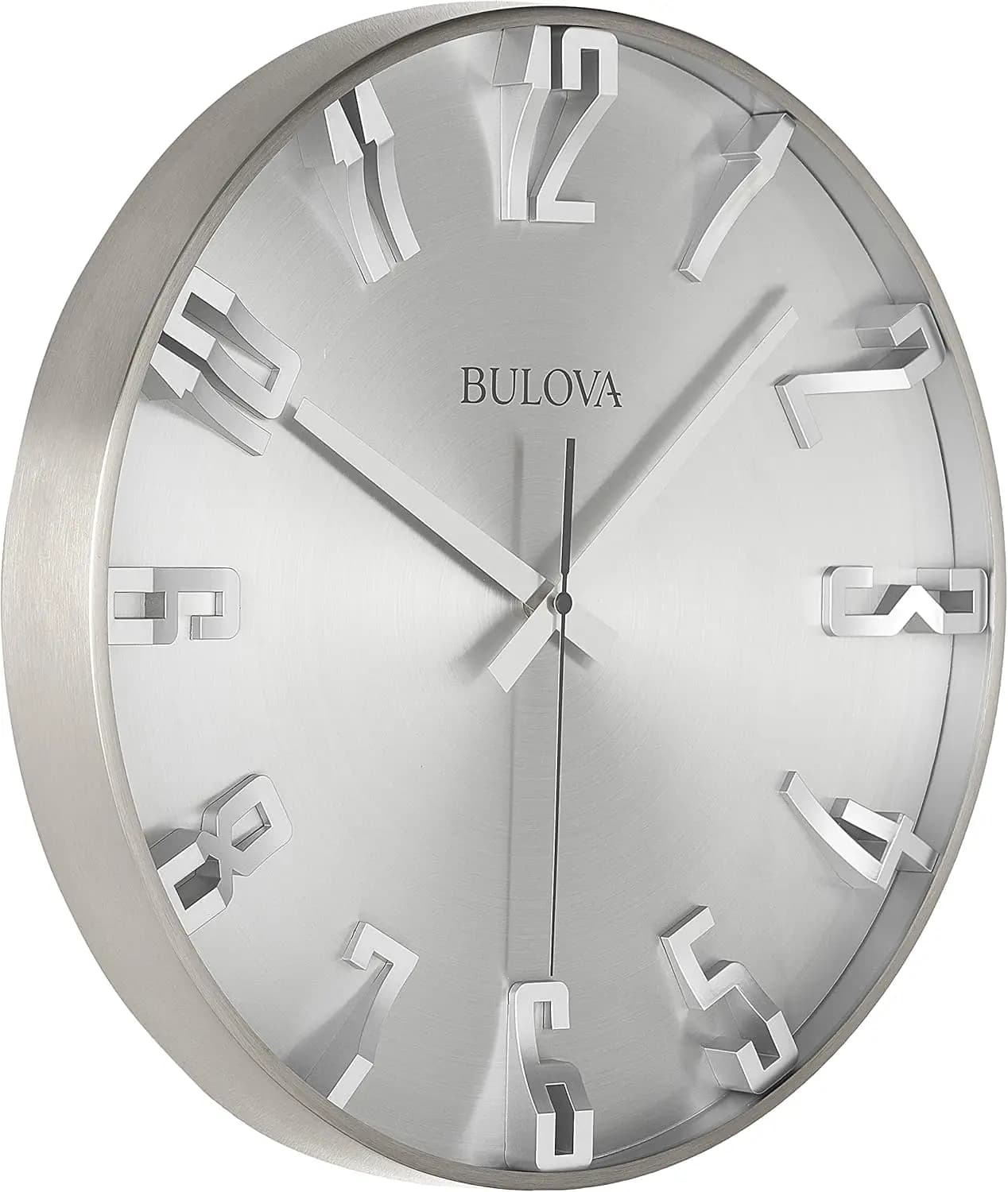 Elegante Orologio da Parete Silenzioso con Numeri Scolpiti, Funzionamento a Batteria