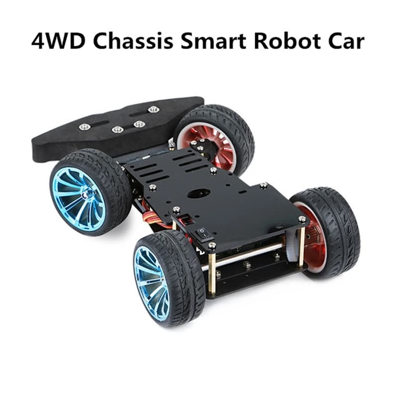 4 ruote fai da te Servo Robot Car 4WD Chassis accessori per auto intelligenti per Arduino piattaforma per auto con Kit di cuscinetti Servo in metallo controllo dell'ingranaggio