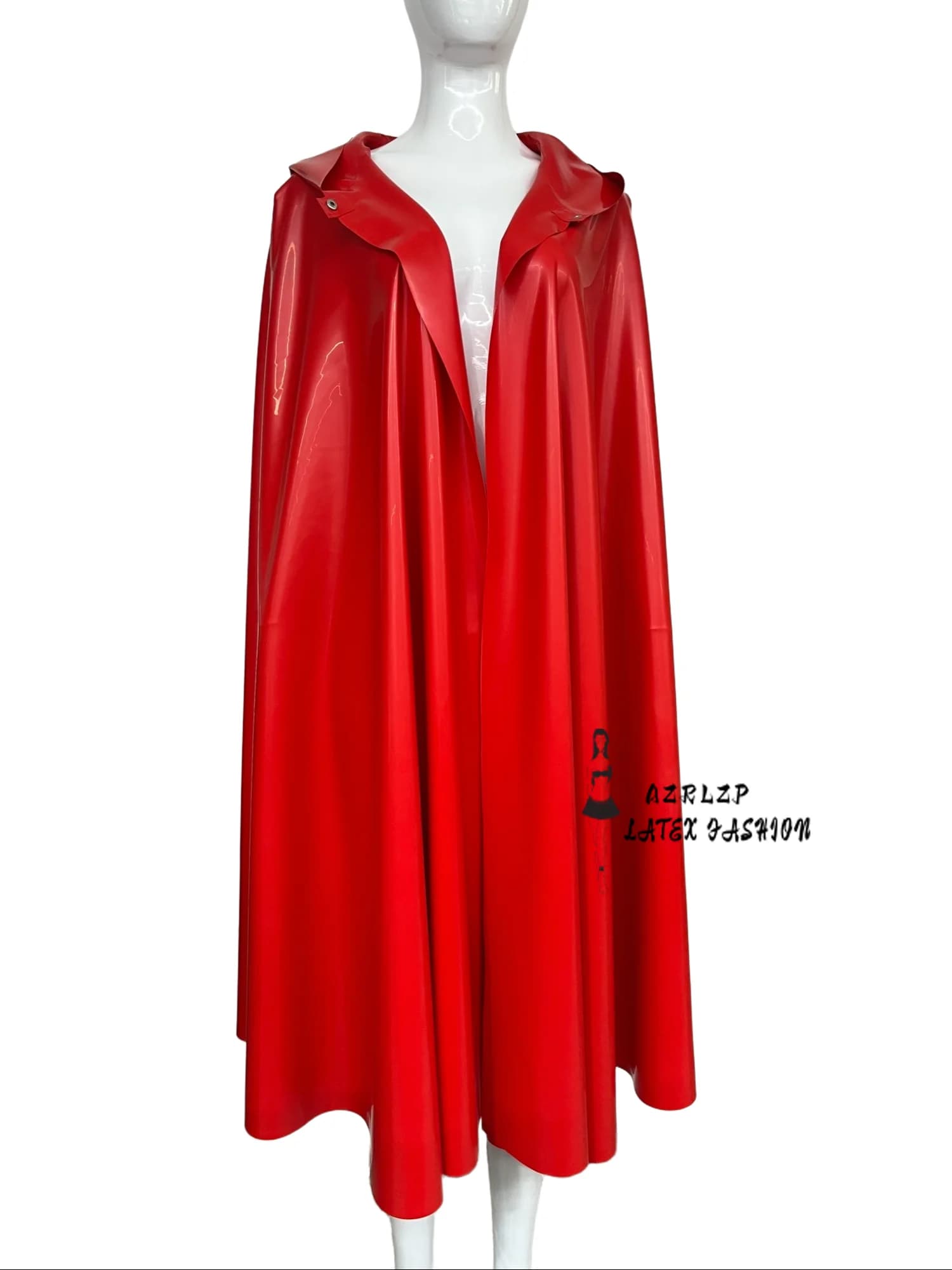Red Latex Hooded Cape/robe-suitable for Parties and Entertainment Events