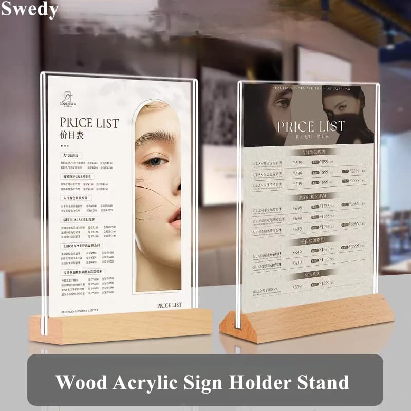 Set di 5 Portaetichette in Acrilico A6 100x150mm, Espositore per Foto, Poster, Cornice per Menu di Ristoranti, Porta Cartelli