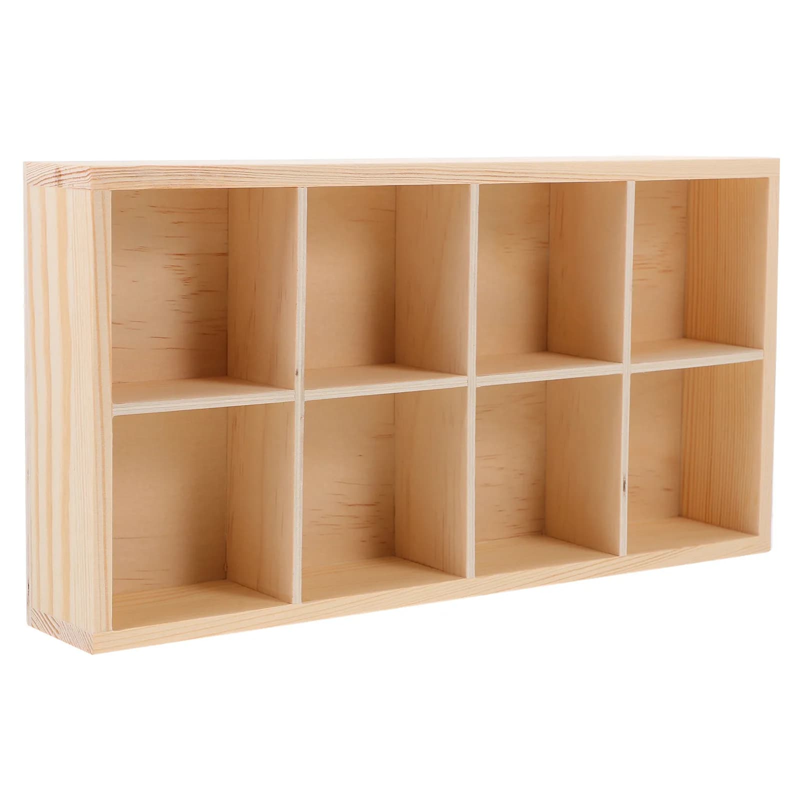 Wooden Compartment Plant Tray Multi-Grid Flower Pot Saucer Desktop Organizer for Home Gardening Succulent Display Wood Storage