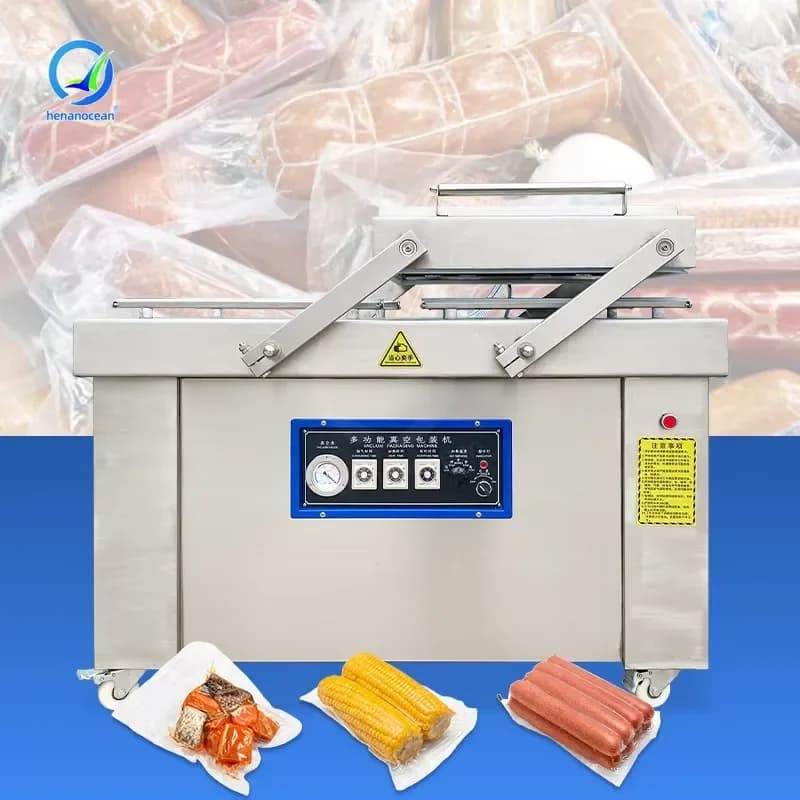 OCEAN Small Scale Dried Fruit Double Chamber Pack Coffee Vacuum Package Machine for Cheeses