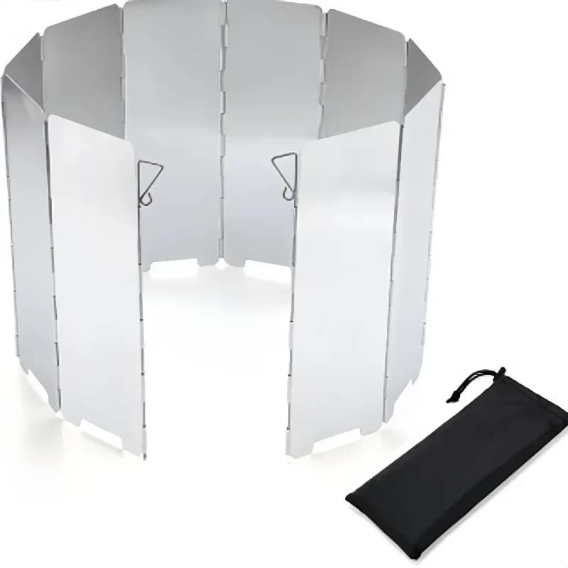10 Plates Gas Stove Wind Shield Outdoor Camping Picnic Cooking Burner Windproof Screen Aluminum Alloy Wind Screen