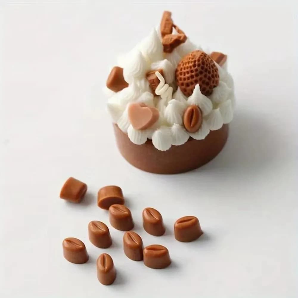 55 Cavity Coffee Bean Mold Realistic Texture Multi-Cavity Structure Chocolate Mold Coffee Bean Shape DIY Dessert Mold