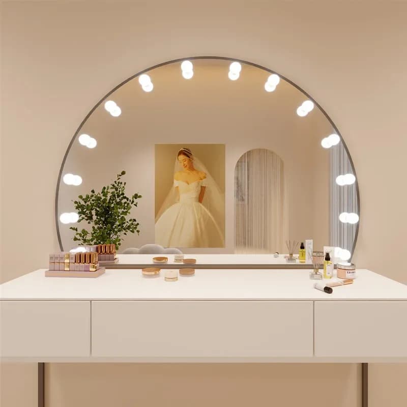 r5.13 Specchio per Trucco da Studio Fotografico, Tavolo da Trucco per Negozi di Abiti da Sposa e Saloni di Bellezza