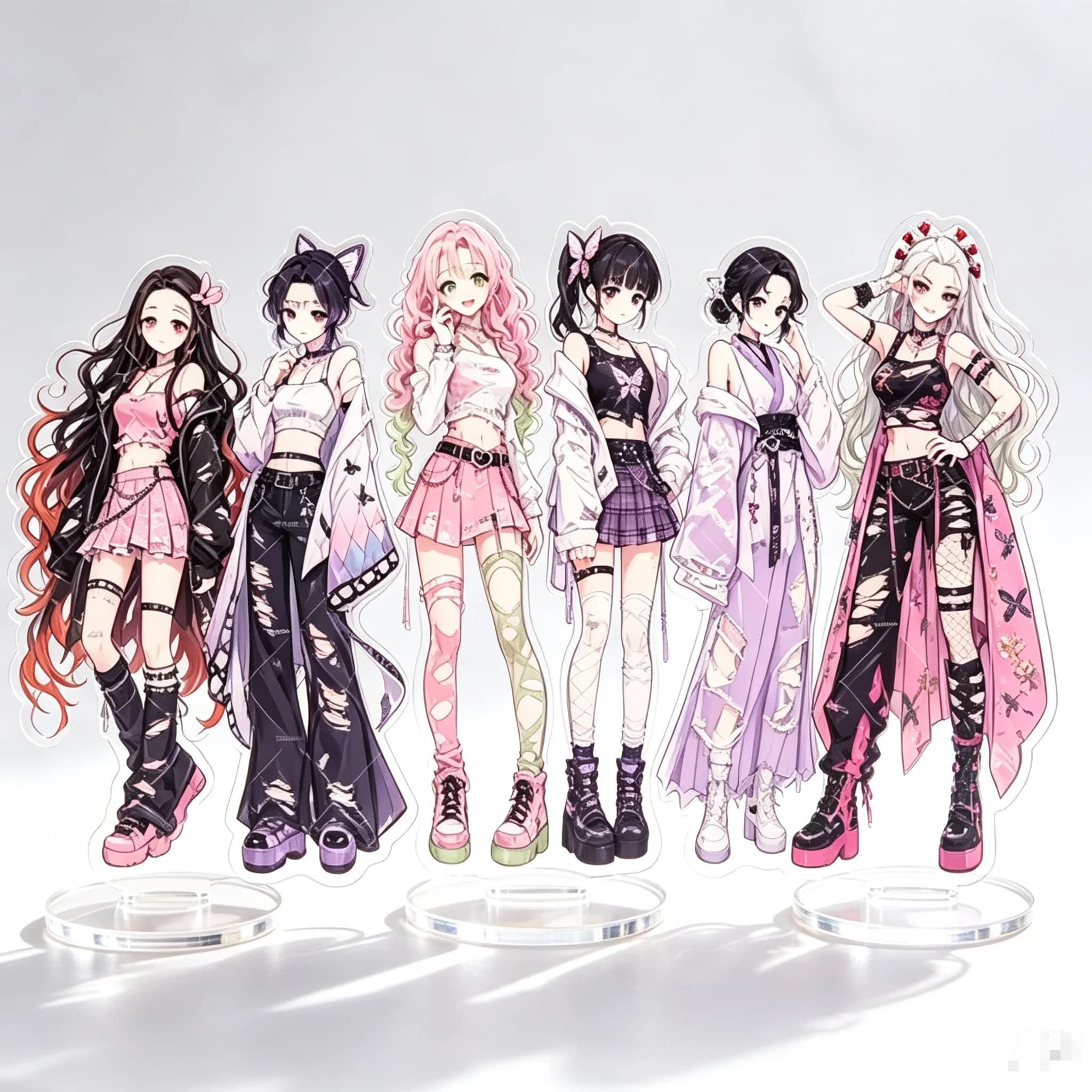 Demon Slayer Female Characters Acrylic Anime Standee Set, Popular Aesthetic Style, Cute cartoon Figure desktop Decoration