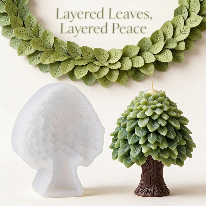 Stampi in Silicone per Candele a Forma di Foglia, Stile Foresta 3D in Rilievo, Riutilizzabili e Facili da Sformare per Cera di Soia, Regalo per Aromaterapia