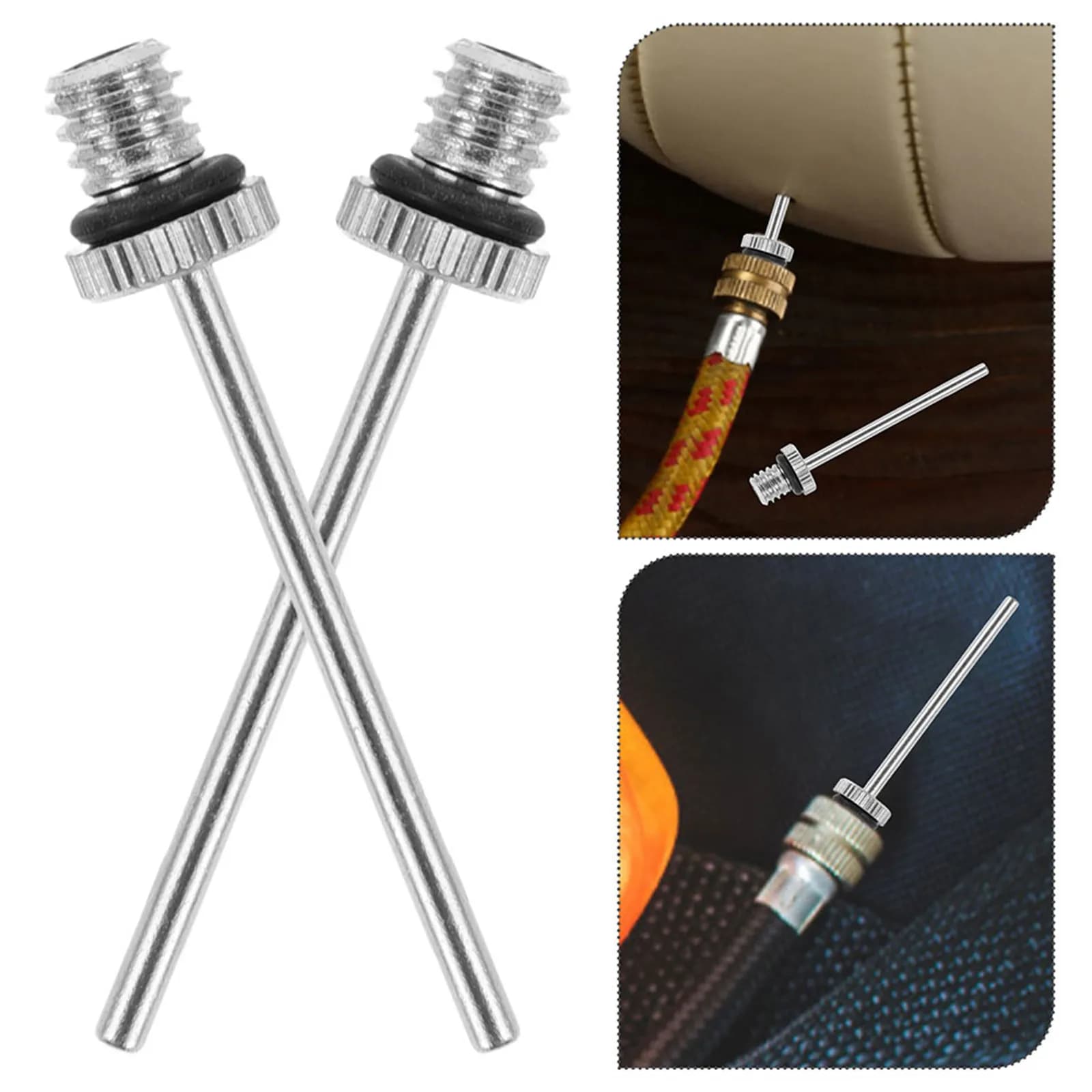 20Pcs Metal Pump Needles Precision Inflation Needles for Sports Balls Bicycle Car Motorcycle Basketball Soccer Ball Inflator