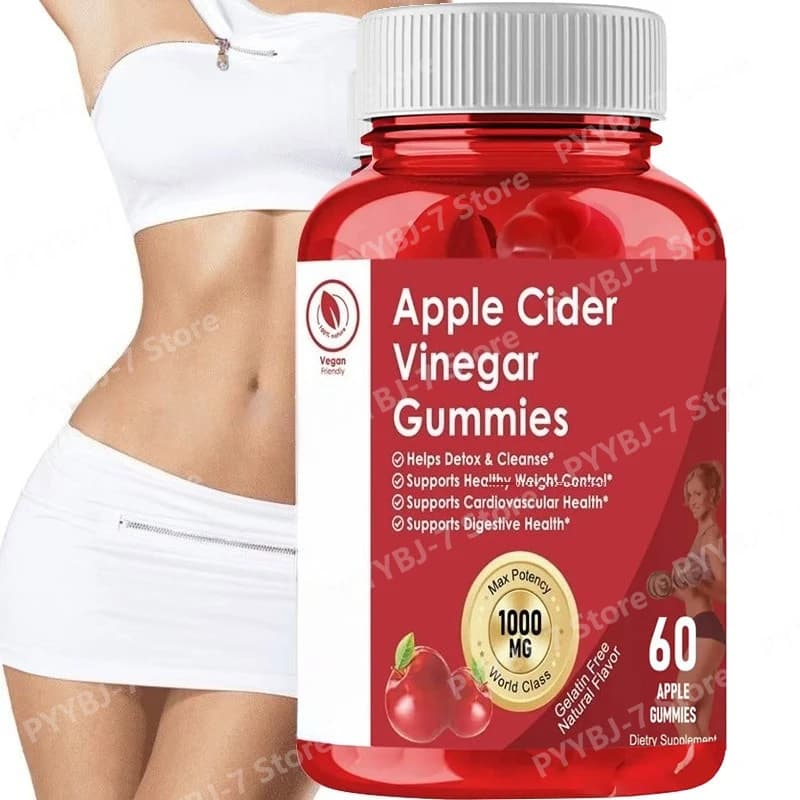 Caramelle Gommose all'Aceto di Mele con Vitamina B12, Estratti Naturali di Frutta, Integratore Quotidiano per il Benessere, 60 Caramelle